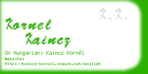 kornel kaincz business card