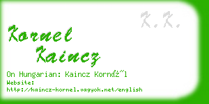 kornel kaincz business card